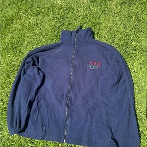 Navy USA Olympic Fleece Jacket